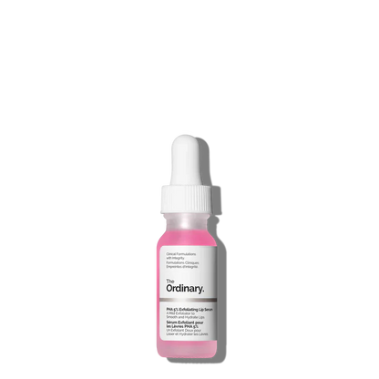 The Ordinary PHA 5% Exfoliating Lip Serum 15mL tube for gentle chemical resurfacing and deep hydration with Gluconolactone - Official US Edition.