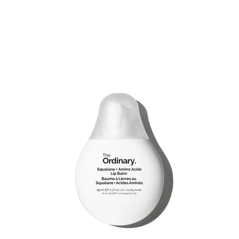 The Ordinary Squalane + Amino Acids Lip Balm 15mL tube for multi-use hydration and barrier support for lips, elbows, and cuticles - Official US Edition.
