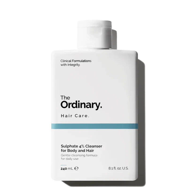 The Ordinary Sulphate 4% Cleanser for Body and Hair 240mL bottle for gentle daily cleansing - Official US Edition.