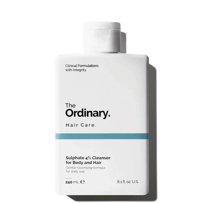The Ordinary Sulphate 4% Cleanser for Body and Hair 240mL bottle for gentle daily cleansing - Official US Edition.