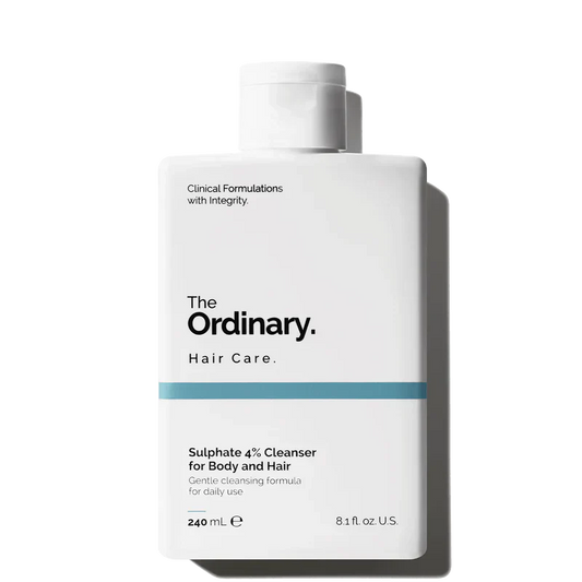 The Ordinary Sulphate 4% Cleanser for Body and Hair 240mL bottle for gentle daily cleansing - Official US Edition.