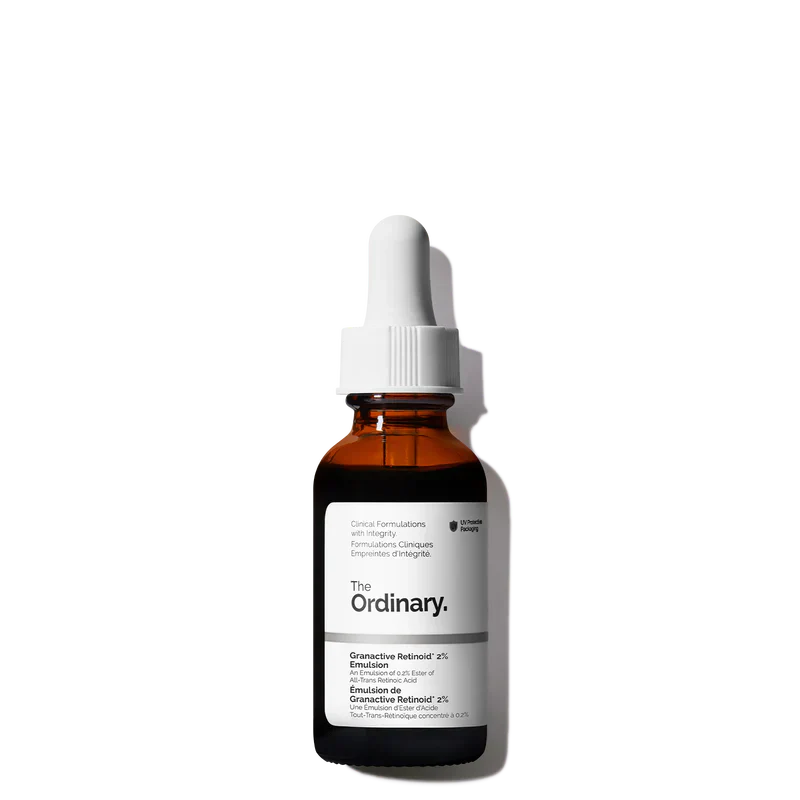 The Ordinary Granactive Retinoid 2% Emulsion 30ml bottle for advanced, low-irritation anti-aging and textural smoothing - Official US Edition.