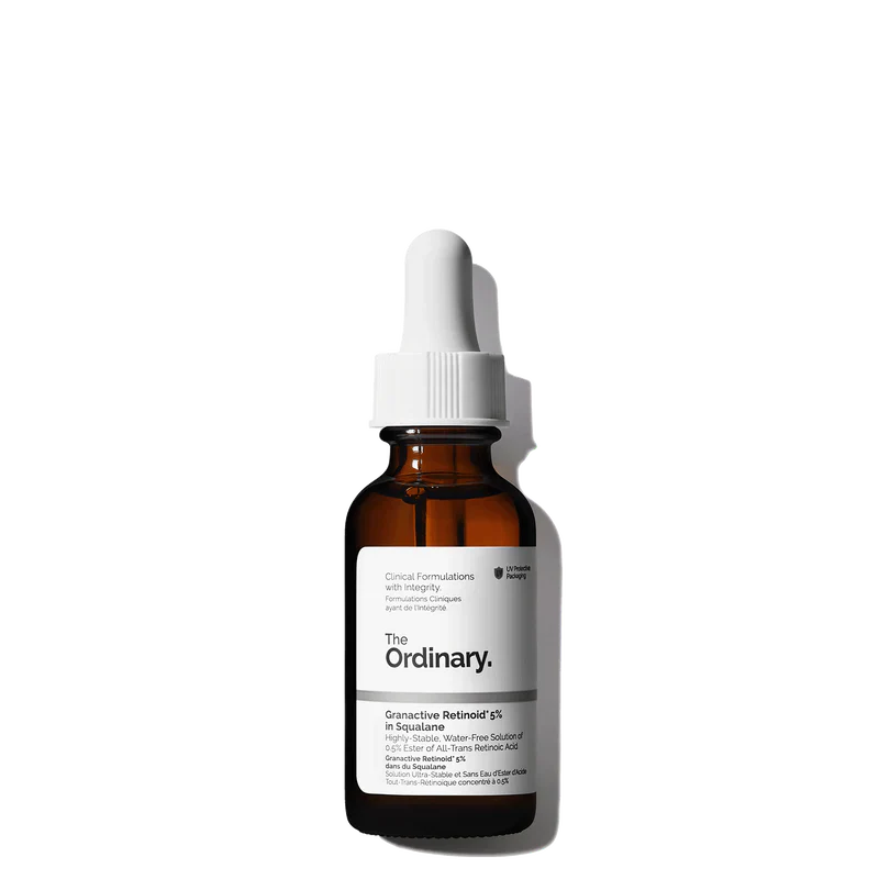 The Ordinary Granactive Retinoid 5% in Squalane 30ml bottle for ultra-high-strength anti-aging and barrier support - Official US Edition.