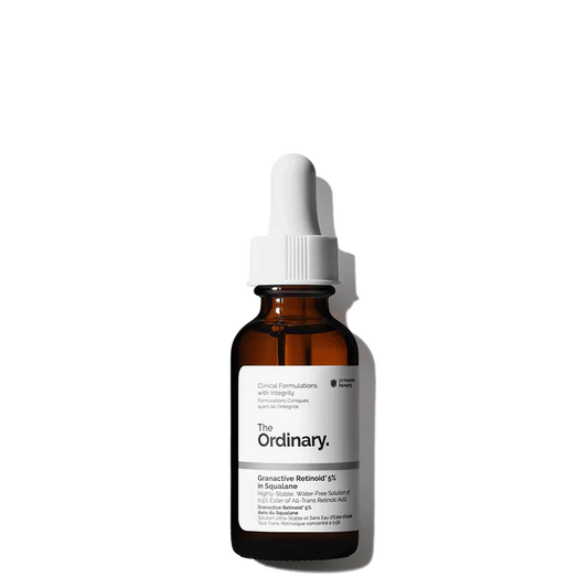 The Ordinary Granactive Retinoid 5% in Squalane 30ml bottle for ultra-high-strength anti-aging and barrier support - Official US Edition.