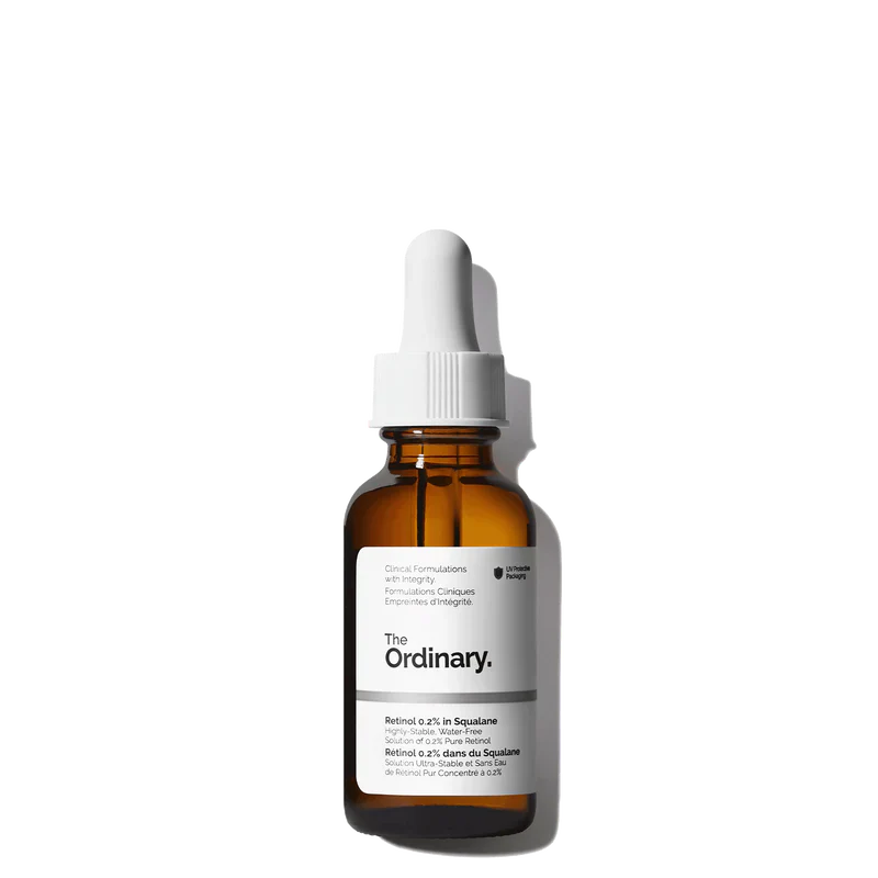 The Ordinary Retinol 0.2% in Squalane 30ml bottle for mild entry-level anti-aging and gentle resurfacing - Official US Edition.