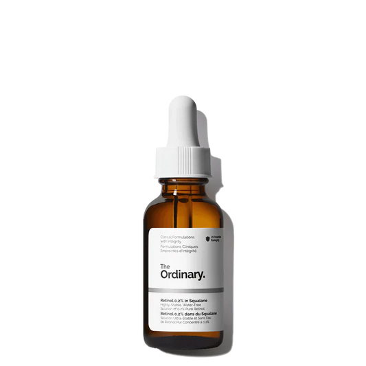 The Ordinary Retinol 0.2% in Squalane 30ml bottle for mild entry-level anti-aging and gentle resurfacing - Official US Edition.